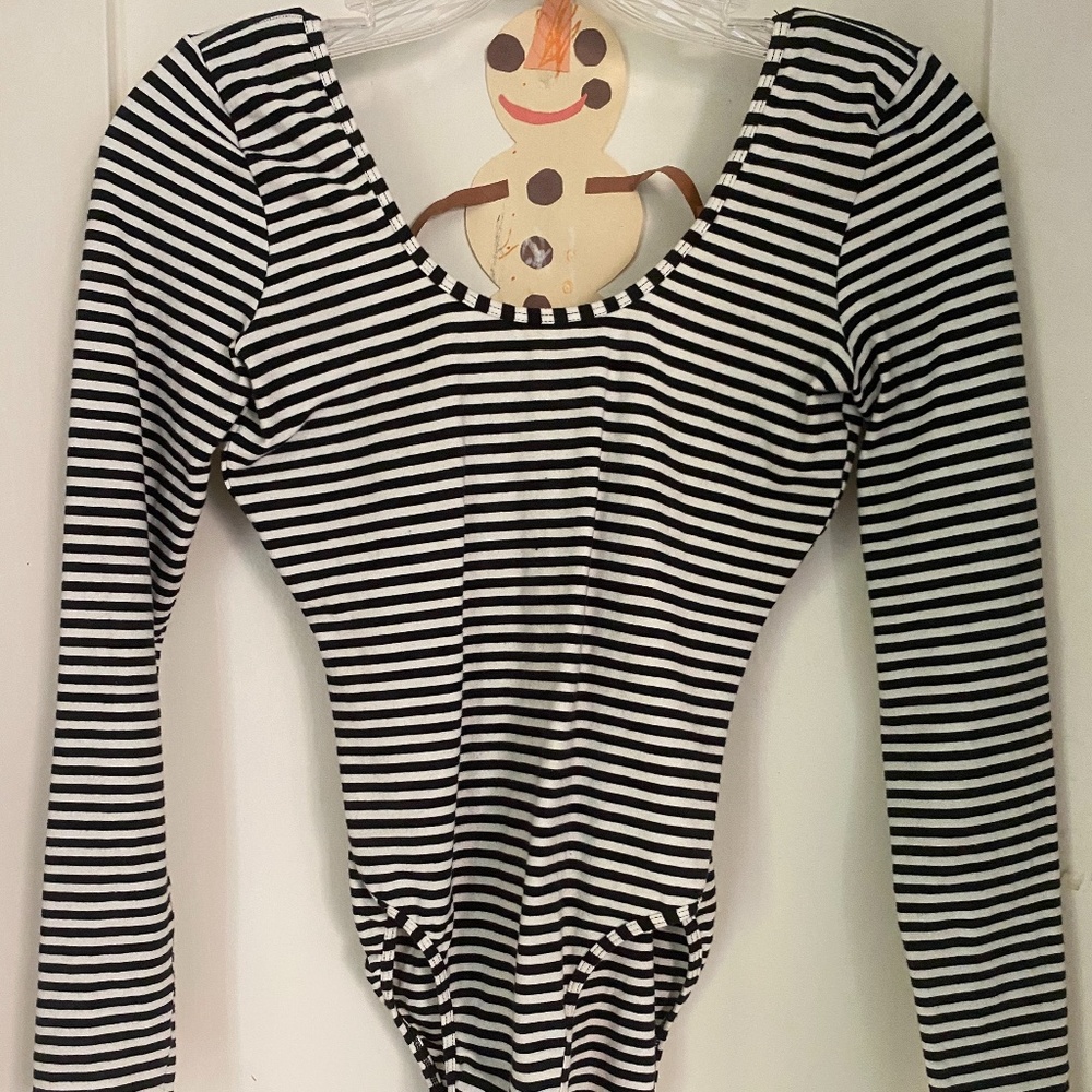 Body suite, Black & White-Horizontal striped